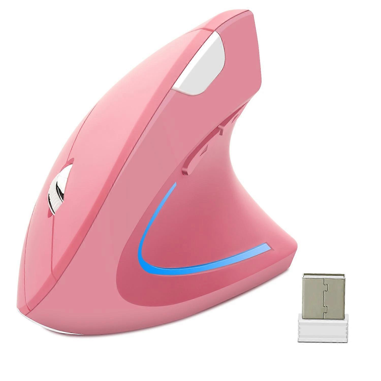 Ergonomic Vertical Mouse Wireless RGB USB Optical Mause Gaming Right Hand Pink Mice For Computer Laptop PC Tablet Mice & Trackballs
