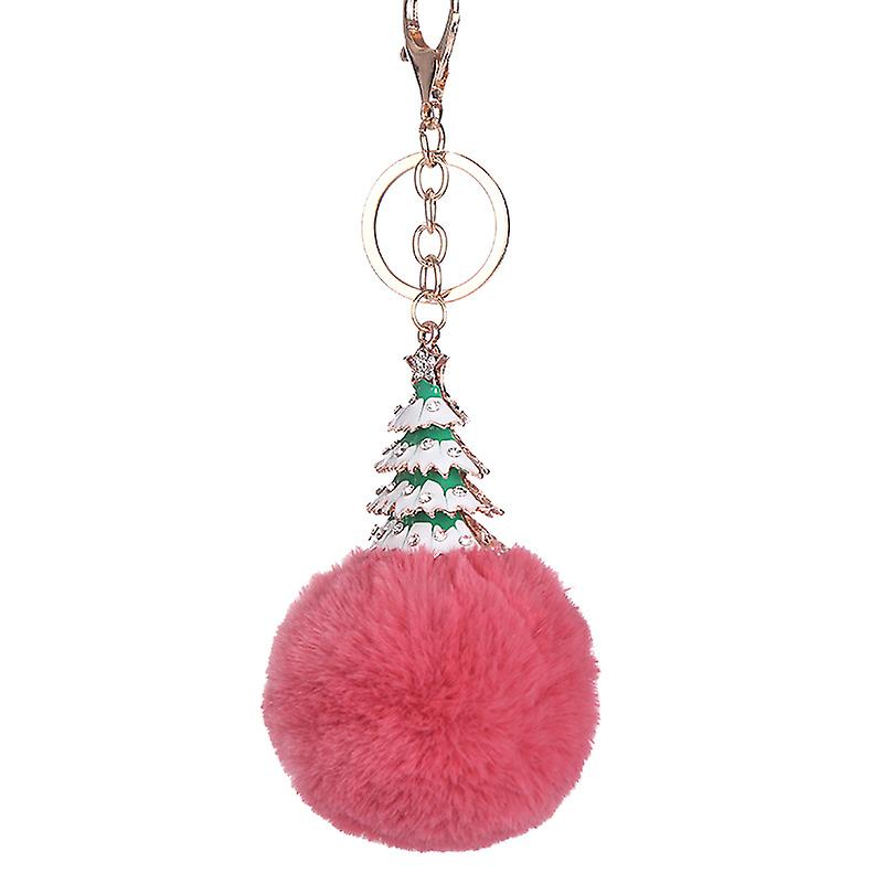 Christmas Tree Keychain Pendant With Diamond Hair Ball