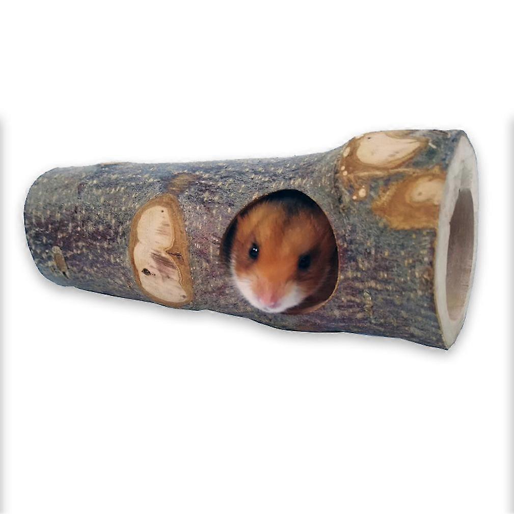 Wood Tree Hole Hamster Toy Gold Bear Tunnel Squirrel Sugar Gliders Pet Play Molar Toy