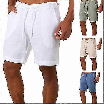 Men's Linen Shorts Casual Breathable Jogging Pants Fashion Short Pants