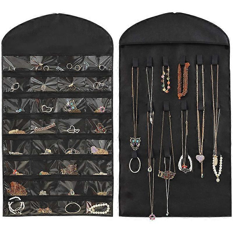 3 Pack Hanging Jewelry Organizer 32 Pockets 18 Hook and Loop Organizer