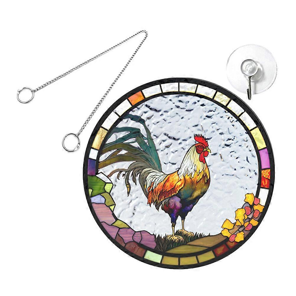 1 lot de pendentifs attrape-soleil en acrylique teinté, pendentif coq, ornement mural à suspendre