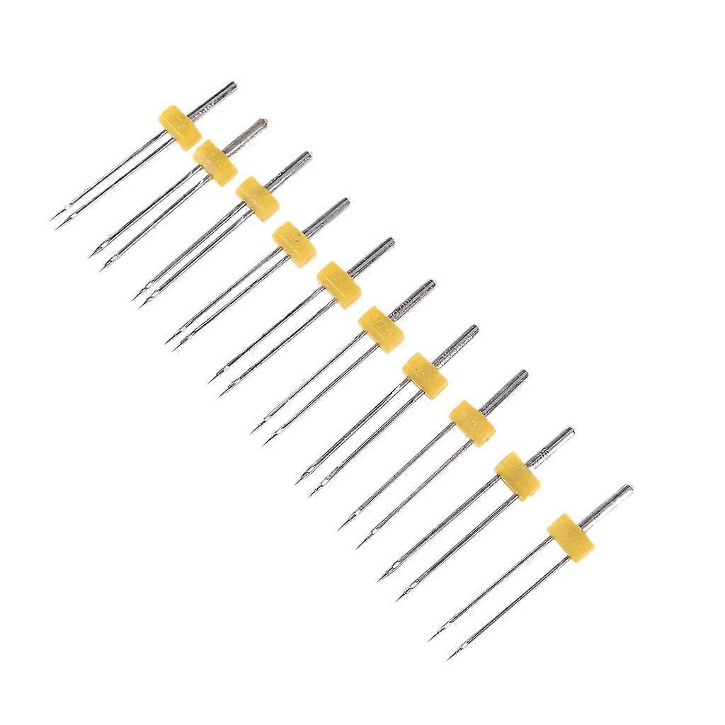 10 Sizes Mixed Sewing Machine Needles Twin Stretch Needles with Plastic Box
