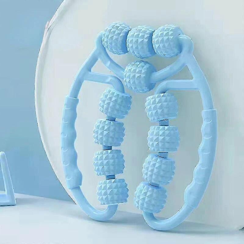 環状レッグクランプマッサージャーリラックスポータブルプラスチックレッグローラーローラーバーヨガ12輪メリディアンマッサージャー環状レッグクランプ