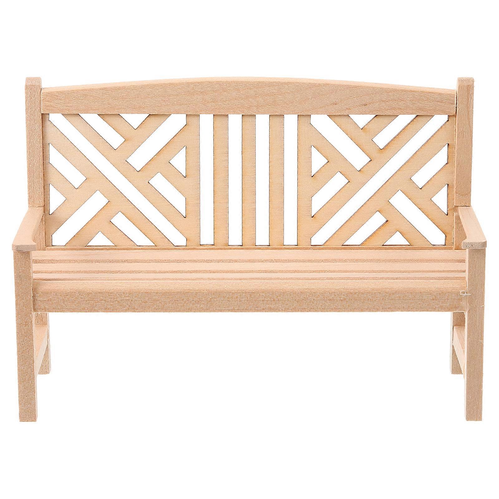 Miniature Garden Bench Micro Wooden Bench Mini Park Bench for Doll House
