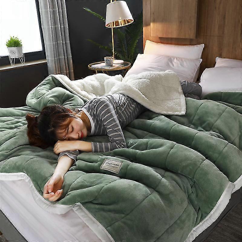 Tykt varmt vintertæppe, husholdning, superblød dyne, luksus, solidt tæppe, dobbeltseng, forsyninger