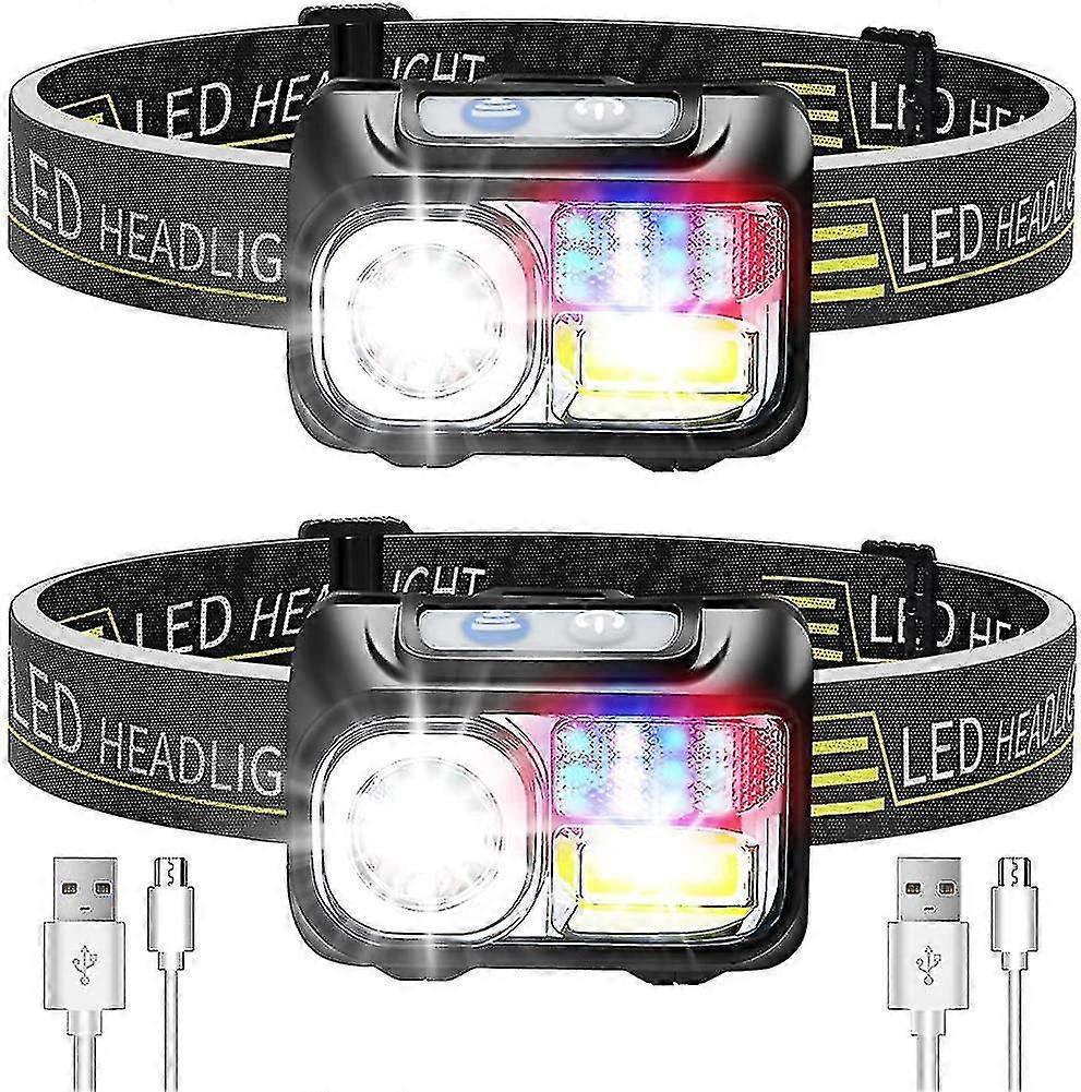 Rechargeable Led Headlamp. Waterproof Powerful Head Torch With 9 Adjustable