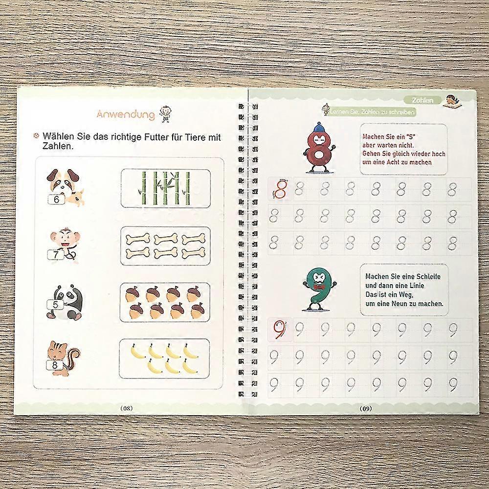 Large Size 18.5x26cm Deep Groove Magic Book Letters Kids Handwriting German Language Magic Practice Copybook Children's Books