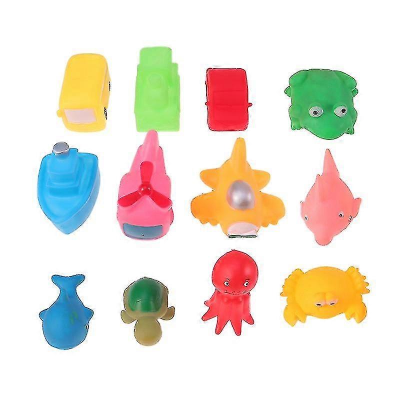12pcs Squeeze Sound Bath Toy