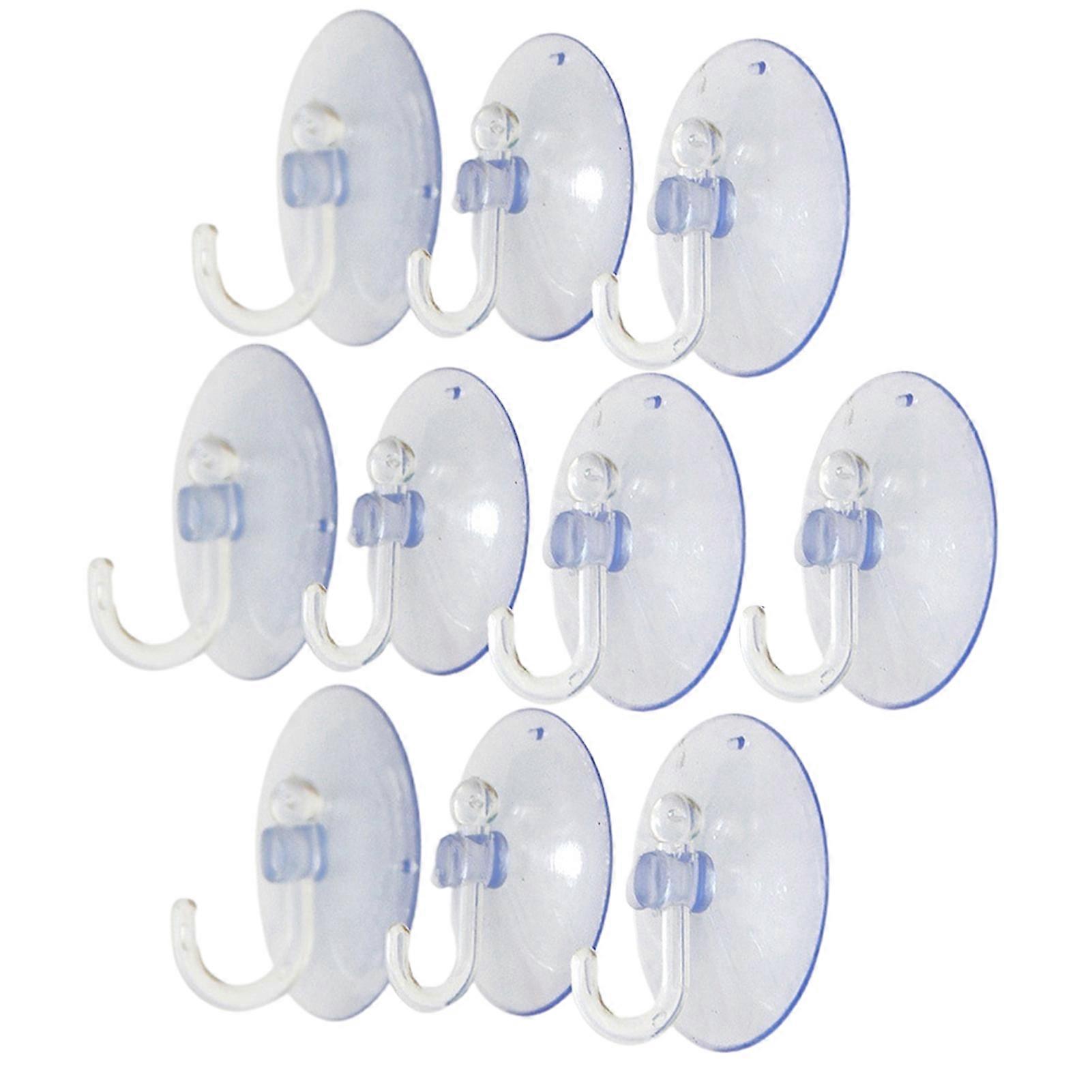 10Pcs Transparent Wall Hooks Suckers Kitchen Bathroom Hangers Suction Cup Hooks