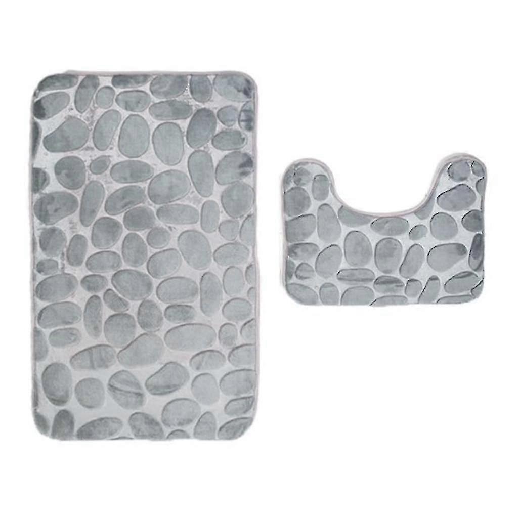 2 Pieces Non-slip Stand Bath Mats Set Breathable Memory Foam Bath Rugs Pleasantly Soft Water