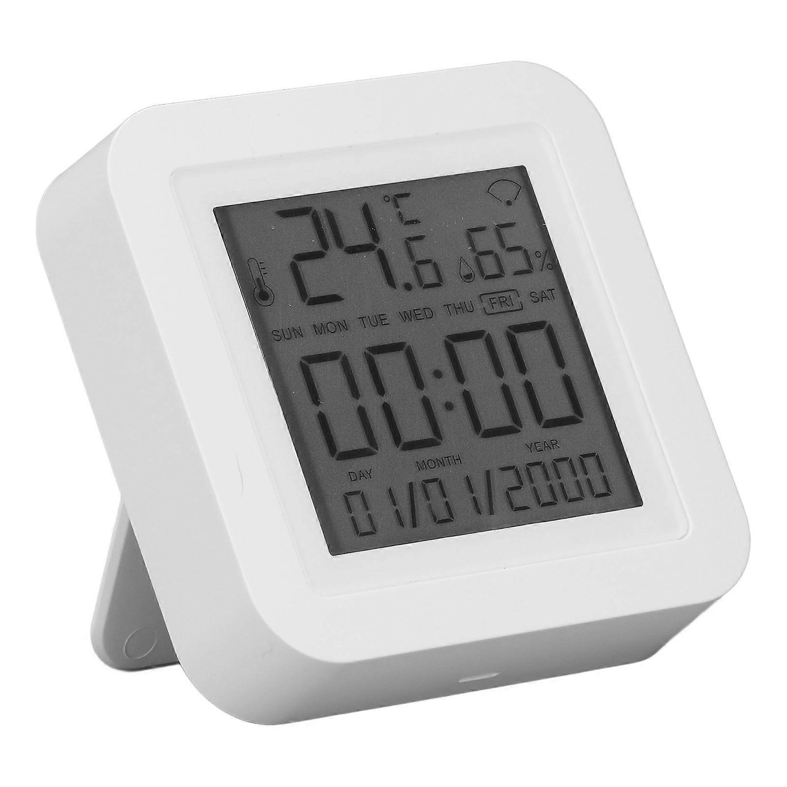 Smart Temperature Humidity Sensor USB Powered 0℃ to 60℃ 0%RH to 99%RH Digital Hygrometer with Backlit LCD Screen for Smart Home 