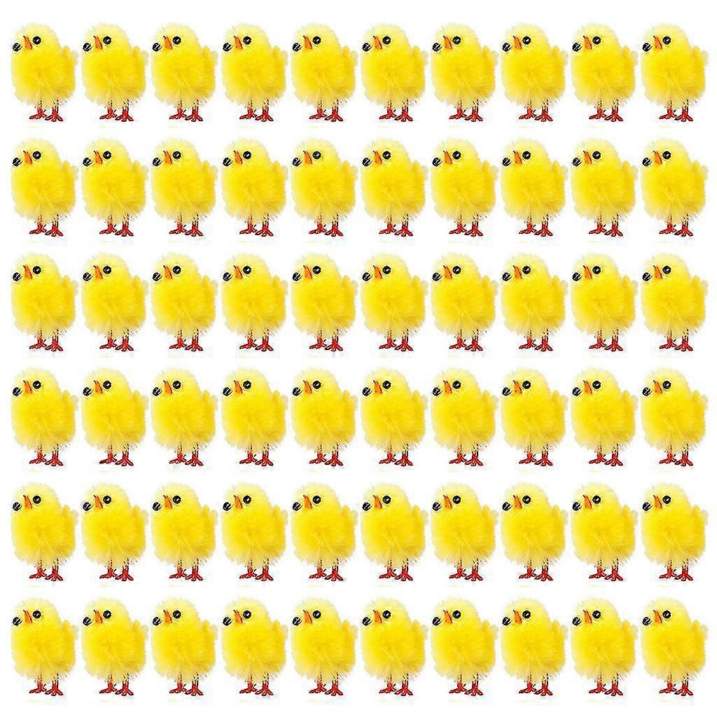 60 Pieces Mini Easter Chicks For Hat Cake Bonnet Fun Decoration Easter Favors