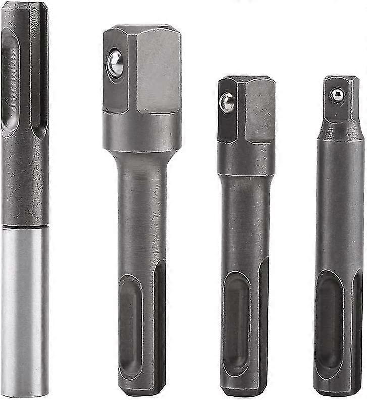 4pcs Sds Adapter Extension Bar Drill Socket Hex Socket Bit Holder Square Extension Connector