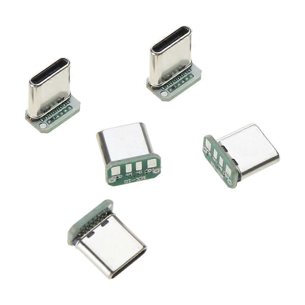 5Pieces 16pin USB-C Type C Male Plug & Socket Connector 3A Rated Current