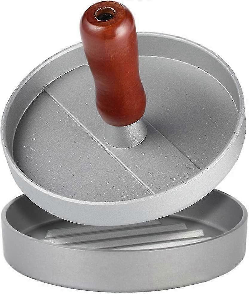 Non-Stick Hamburger Press, Aluminum Pate Mold - Silver