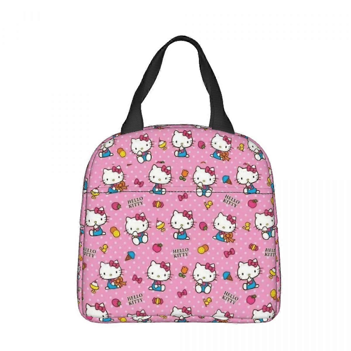 Κόκκινο Hello Kitty Κινούμενα σχέδια Μονωμένη τσάντα μεσημεριανού γεύματος Θερμική τσάντα Επαναχρησιμοποιήσιμη μεγάλη Tote Lunch Box Τσάντες τροφίμων Ταξίδια εργασίας