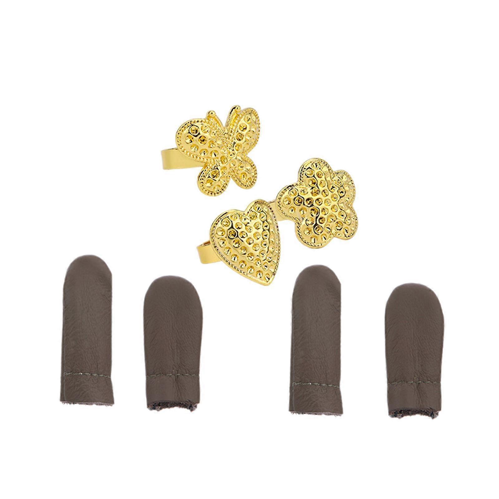 Sewing Thimble Set Adjustable Craft Ring Thimble for Needlework Quilting DIY