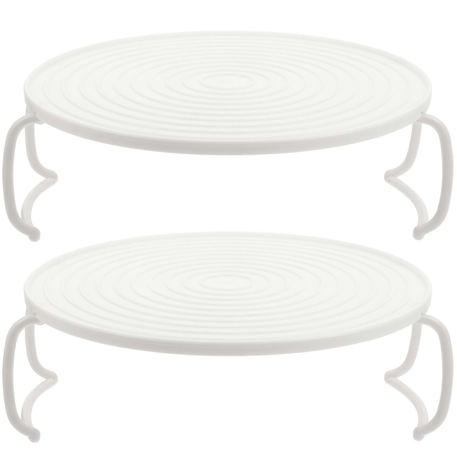 2pcs Rouded Mircrowave Oven Rack Layered Steaming Tray Kitchen Accessory
