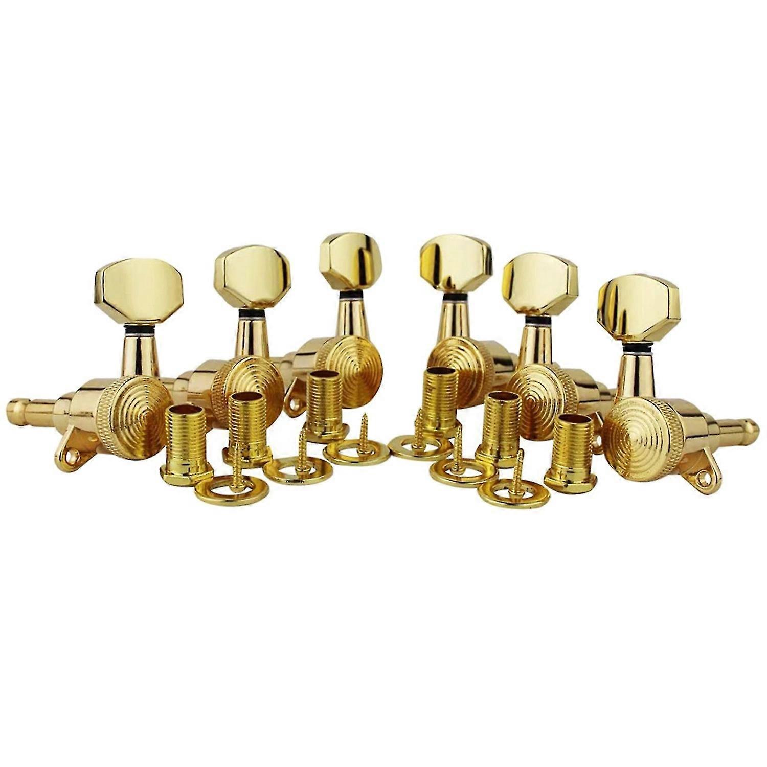 6pcs Guitar Locking Tuners (3l+3r Handed) 1:18 Ratio Lock String Tuning For Key S202412303426