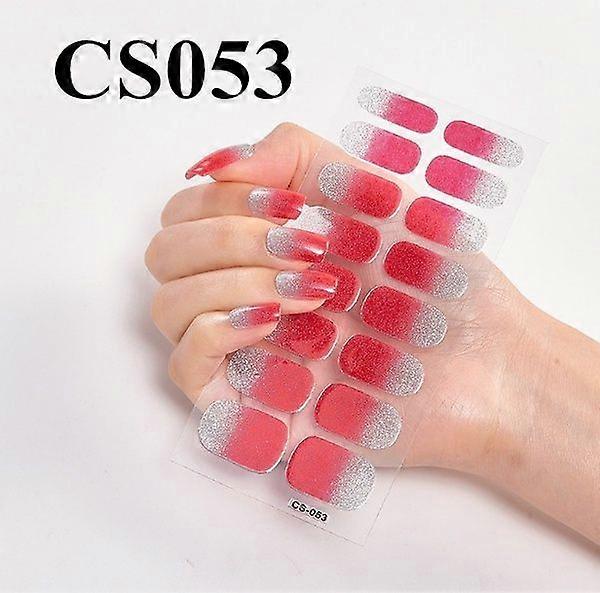 16 Pieces/Sheet Full Coverage Wrapped Nail Polish Sticker Strips Nail Art Decoration Solid Color