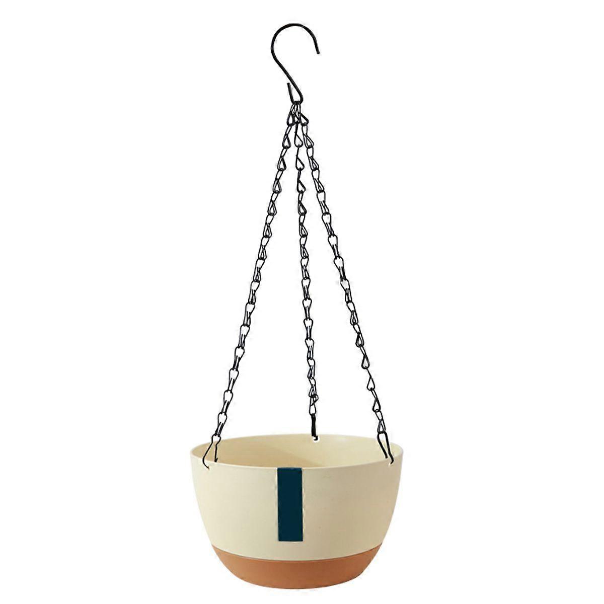 24.5 * 14.5 * 15cmハンギングダブルチェーンハンギングバスケットプランターホームバルコニー屋内自動吸水池