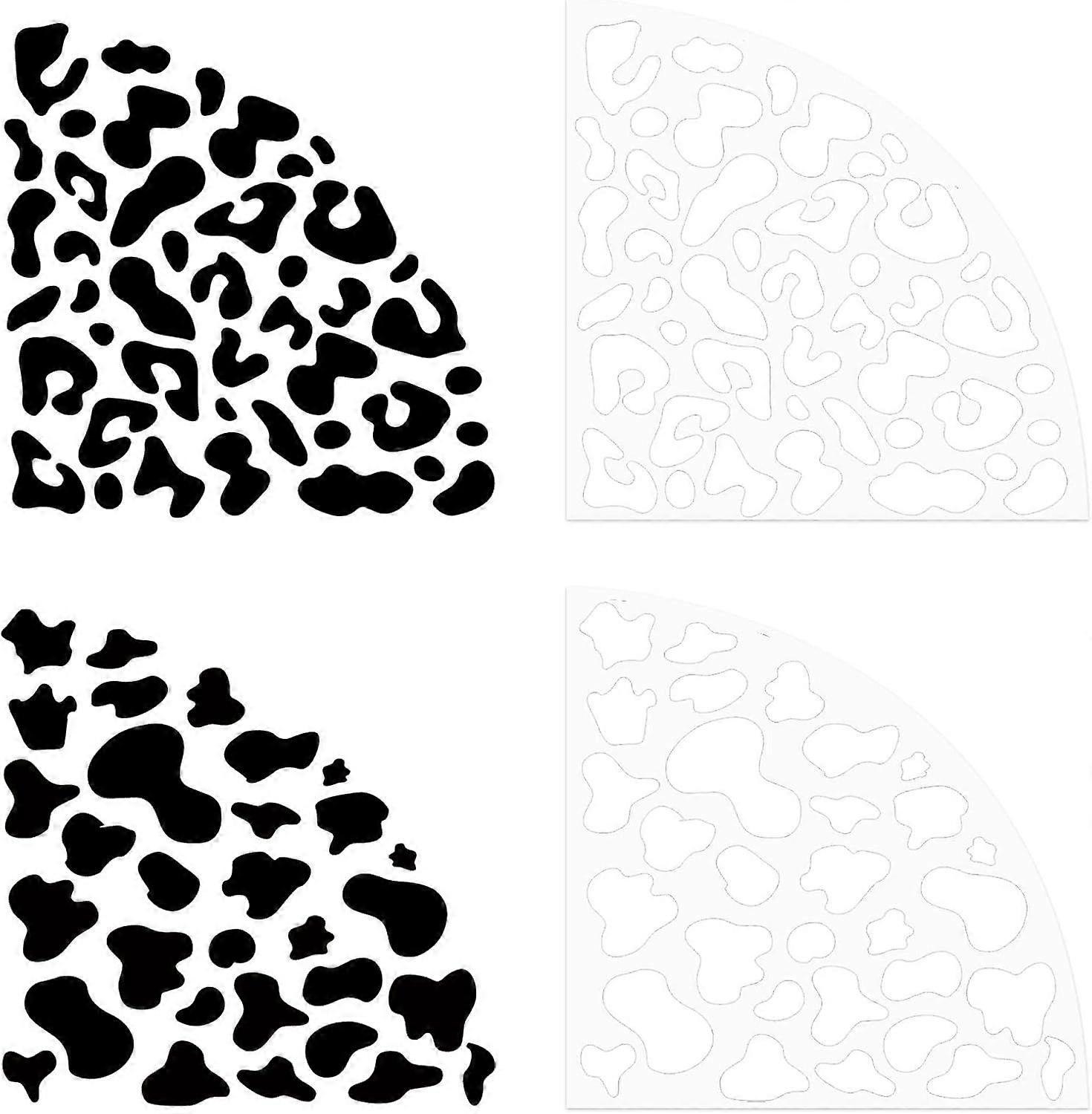 Leopard Sleeve Stencil 2pcs Leopard Print Template Reusable Leopard Bleached Shirt Acrylic Sleeve Stencil Fan Shaped for Painting Baking DIY Crafts Wa