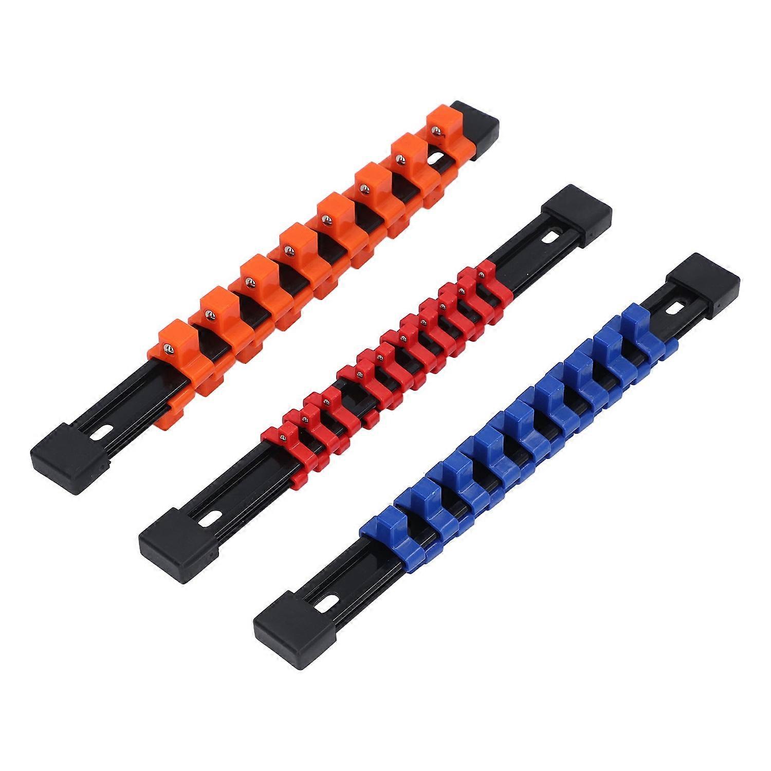 3 Pcs Socket Organizer Tray Double Sided High Strength Plastic Socket Rail Holder 