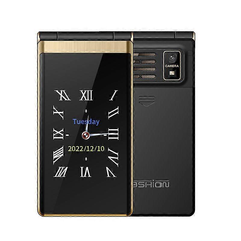 Rainbuvvy  YEEMI M1+ Dual SIM 4G Flip Mobile Phone Dual Display 2.8/1.77inches 1800mAh Battery Mp3 Mp4 FM Radio Multi-language Bluetooth Cellphone ...