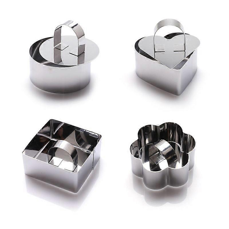 4 Pieces Cake Ring Small Baking Ring Stainless Steel Cake Ring Mousse Molds