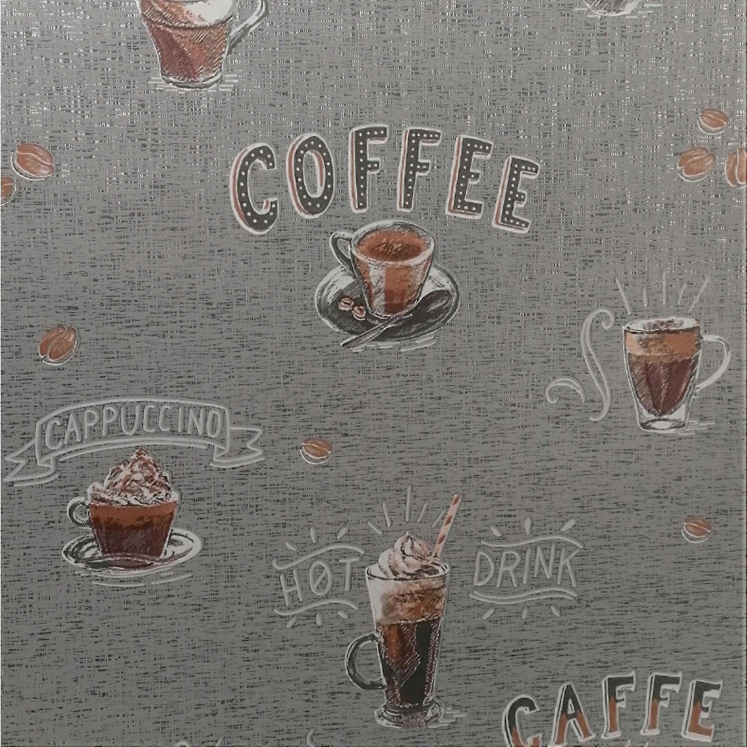 Erismann Grey Coffee Cups Wallpaper