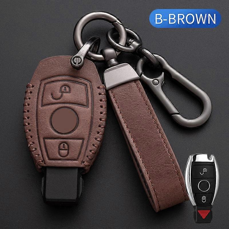 2 Buttons Soft Leather Car Key Case Cover Shell for Benz W203 W204 W212 C180 GLK300 CLS CLK CLA SLK C S E Class Accessories