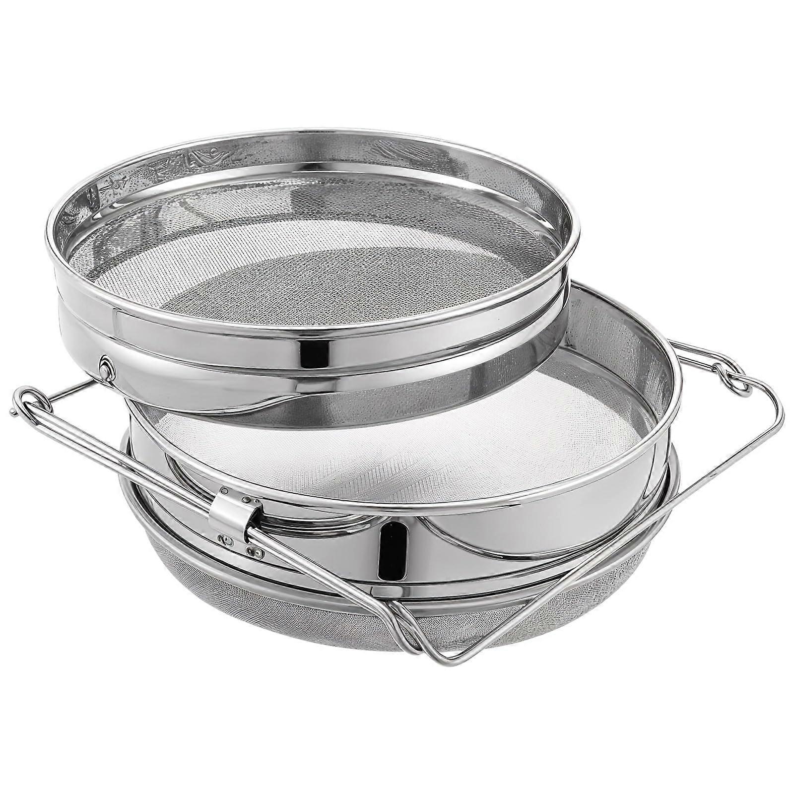 Stainless Steel Honey Strainer Double Mesh for 5 Gallon Bucket, Durable and Easy to Clean Beekeeping Tool