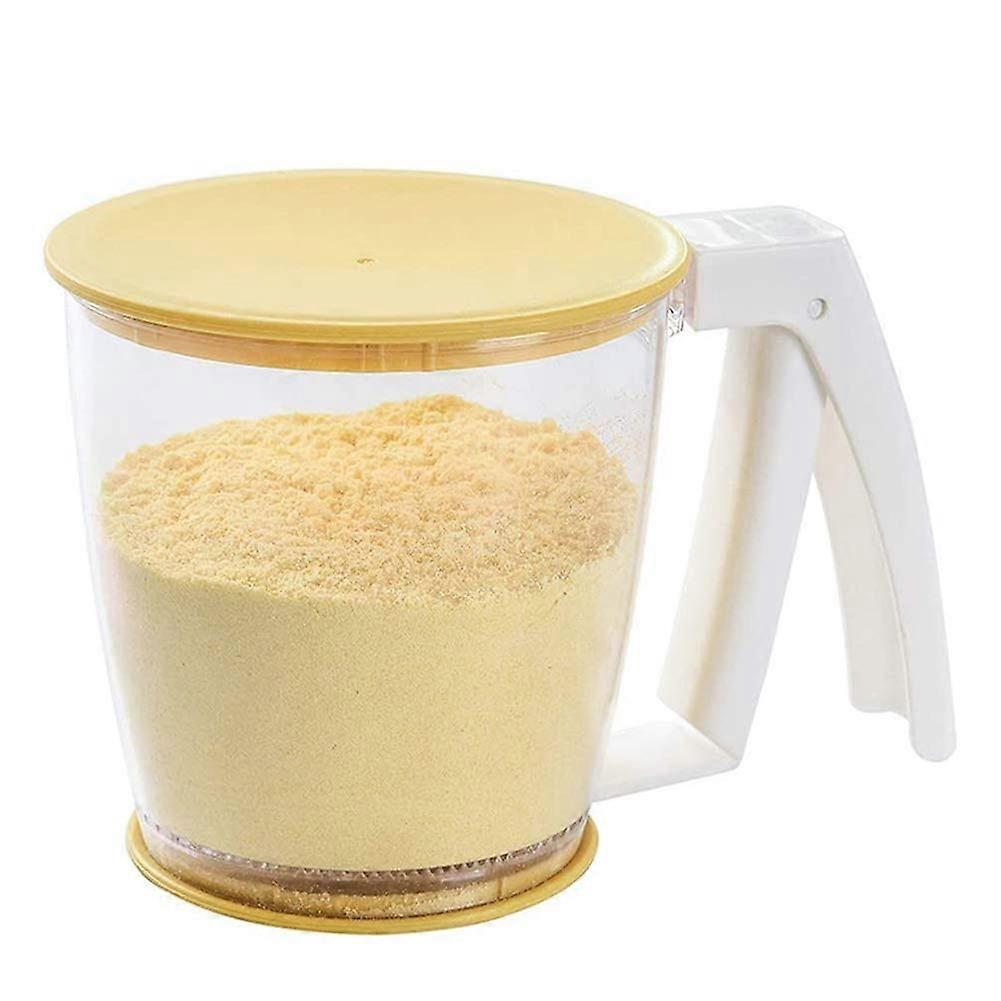 Flour Sifter with Lid - Ergonomic Handle Strainer & Sieve for Baking Efficiency