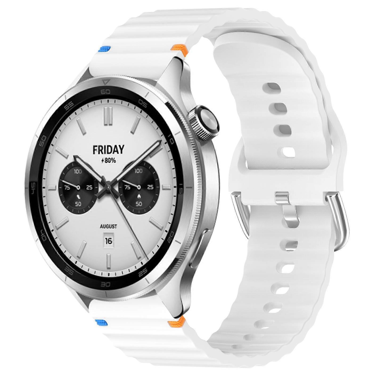 Wavy Grain Stitched 22mm Silicone Watch Band