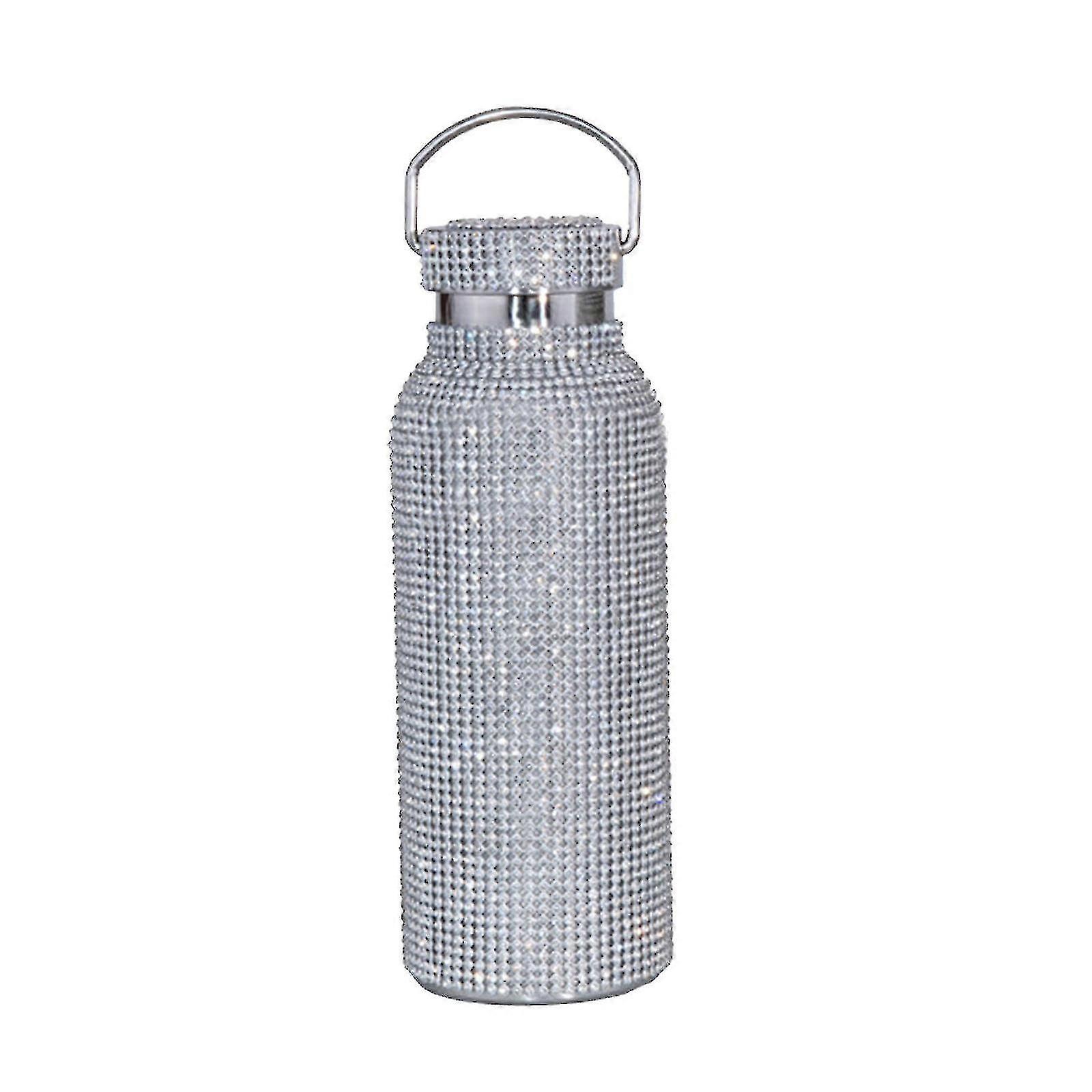 500ml Diamond Water Bottle - Dazzling Bling Rhinestone Stainless Steel Insulated Thermal Bottle for Women