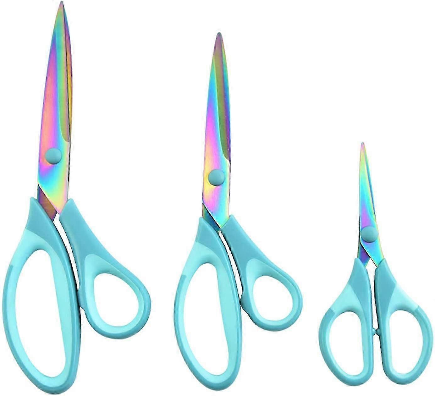 Craft Scissors, All Purpose Sharp Titanium Blades Shears, Rubber Soft Grip Handle, Multipurpose Scissors Tool Set Great for Office, Sewing, Arts, Scho