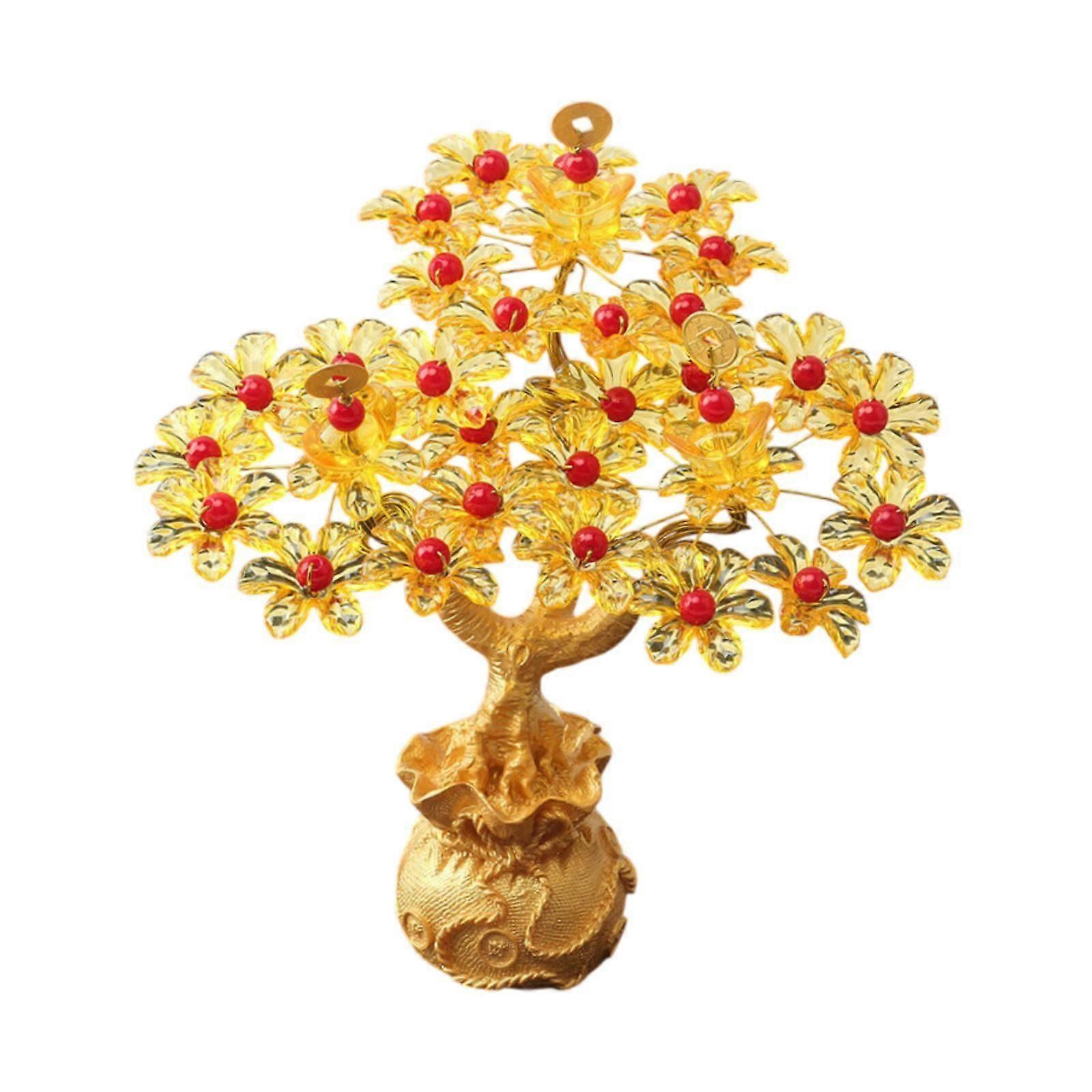 Feng Shui Money Tree DIY Handmade Kit Artwork for Tabletop Living Room Shelf Height 16.8cm Style A