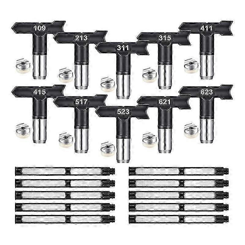 10Pcs Spray Tips Airless Paint Sprayer Nozzle Tip and Filter Reversible Spray Tip Paint compatible A