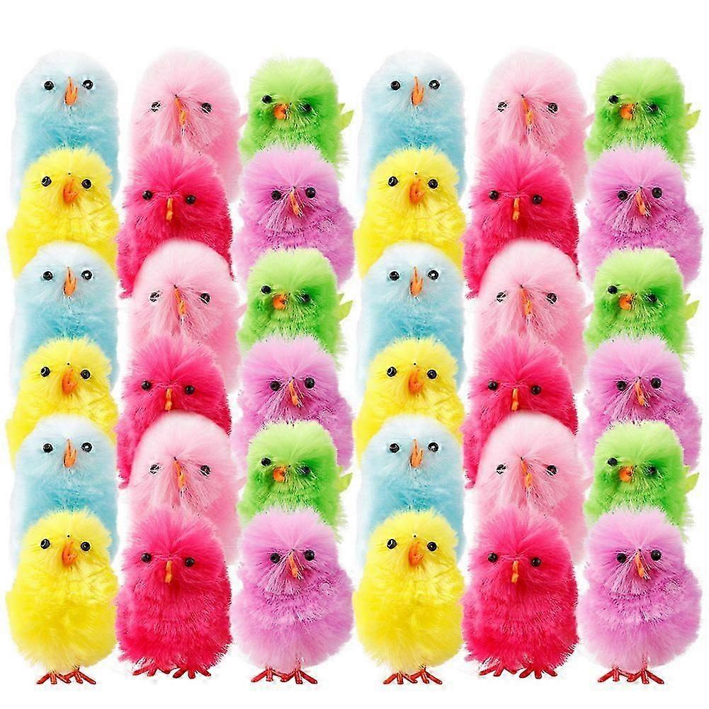 36Pcs Mini Easter Chicks Vibrant Colors Easter Plush Chicks Cute Easter Baby Chicks Easter Gift for Kids