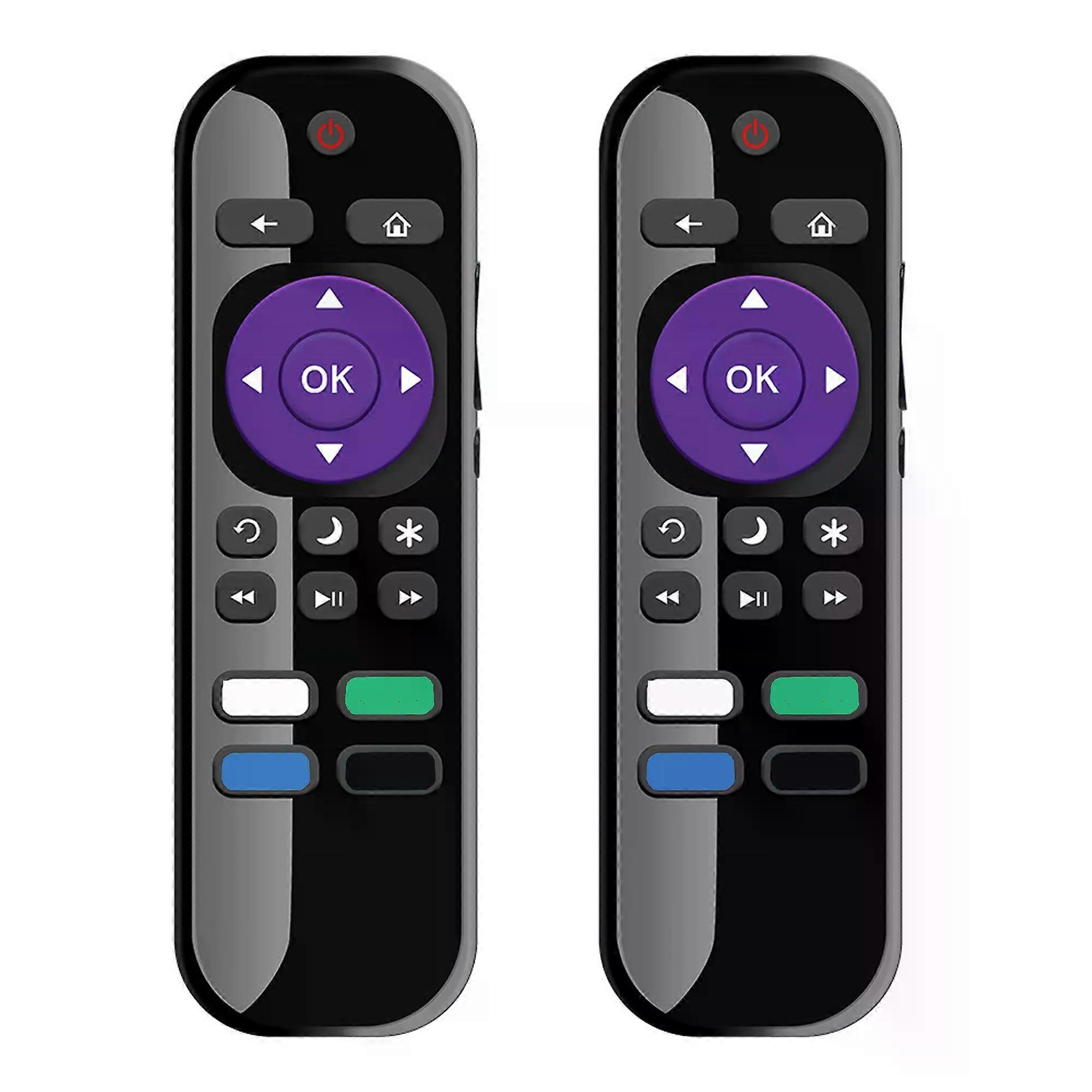 2 Pcs Replacement Remote Control Fit for All Roku TV, Compatible for TCL Roku/Hisense/Onn Roku/Aparatos/Insignia Roku/HITACHI