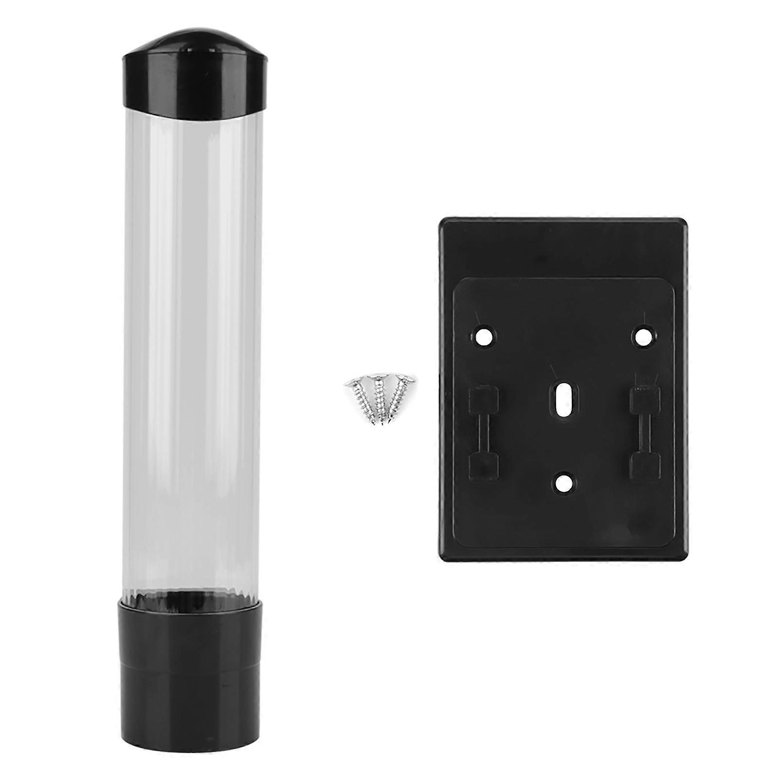 Ouitble One Touch Button Cup Dispenser Paper Plastic Cup Dispenser, One Touch Button Cup Holder for 60-80 Cups, Black, Ideal for Home and Office Use