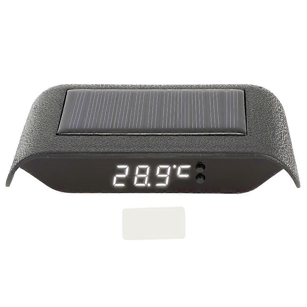 Solar Power Clock Solar Powered LED Luminous Digital Clock For Vehicle Dashboard White Car Truck Accessory Decoration