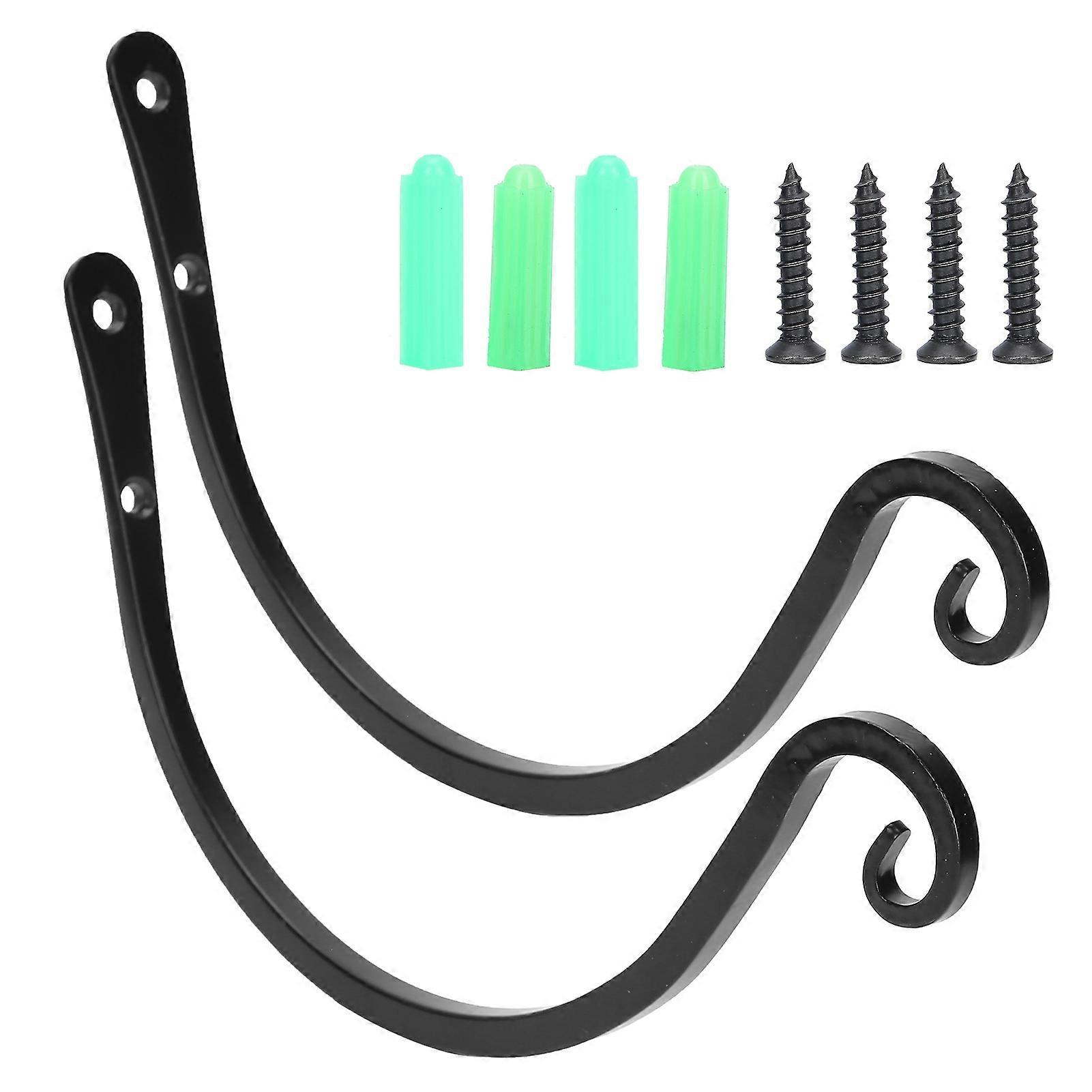 Staffa per cesto sospeso per vasi di fiori piante lanterne decorazione terrazza esterna 8inNero