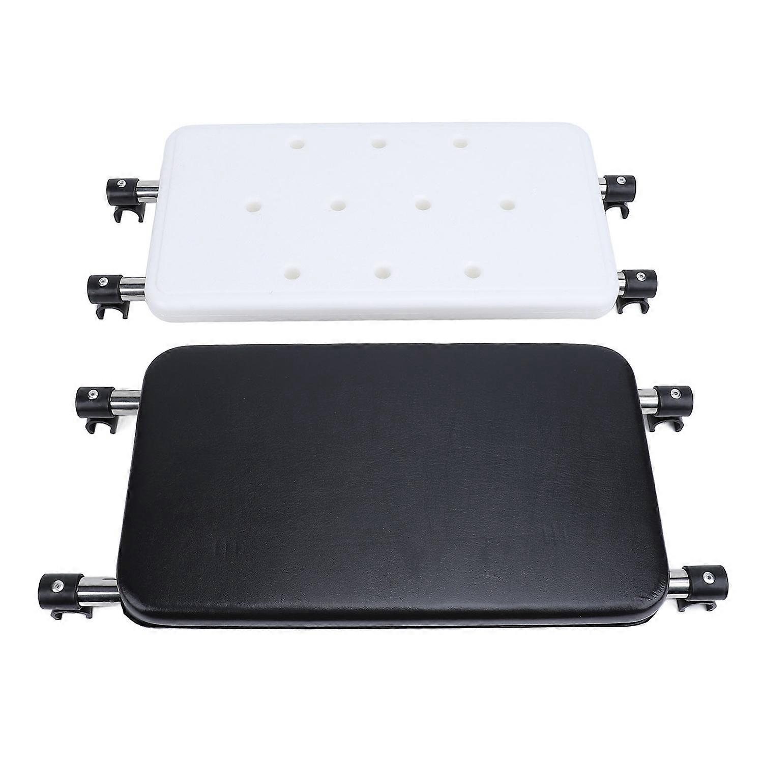 2 Pcs Walker Seat Set Strong Load Bearing Black Soft Padded Rest Seat and White Quick Drainage Bath