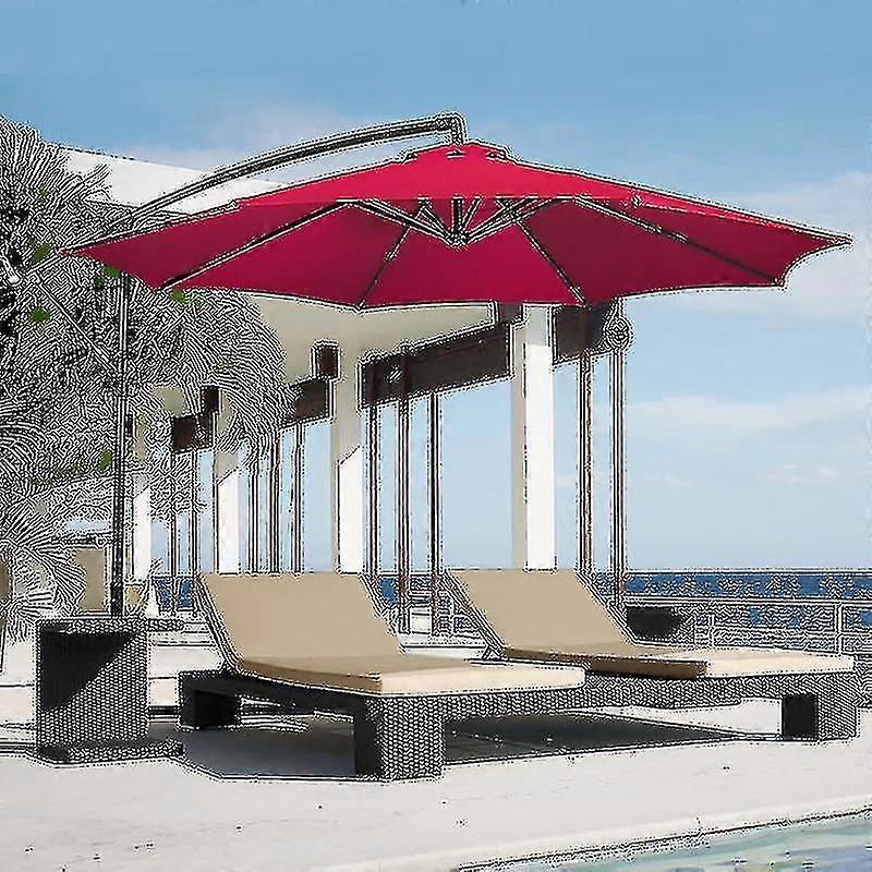 3m Round Garden Parasol Umbrella Outdoor Patio Sun Shade Canopy 3m 6/8x Arm
