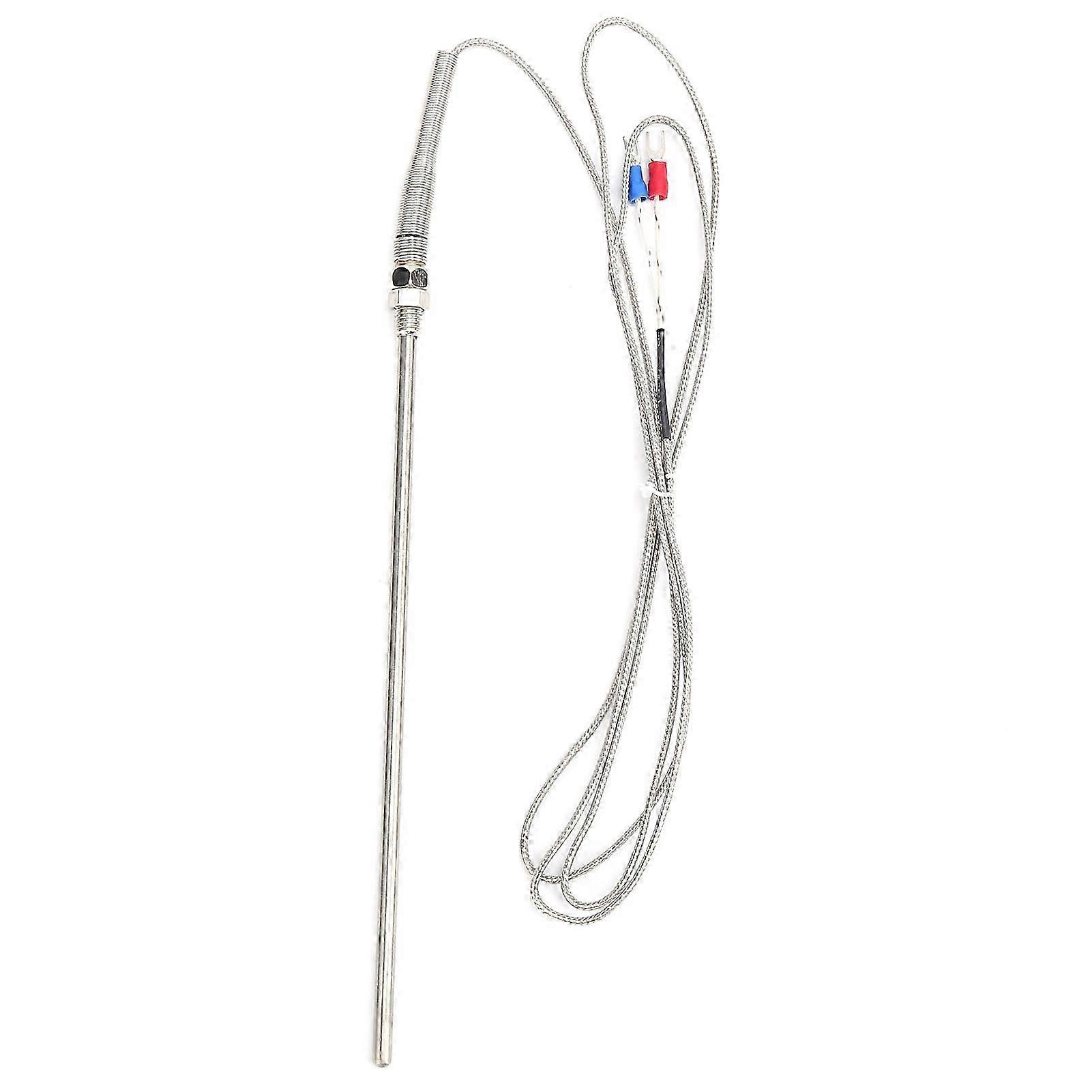 5x200mm K-Type Thermocouple Temperature Sensor Stainless Steel Probe M8 Thread