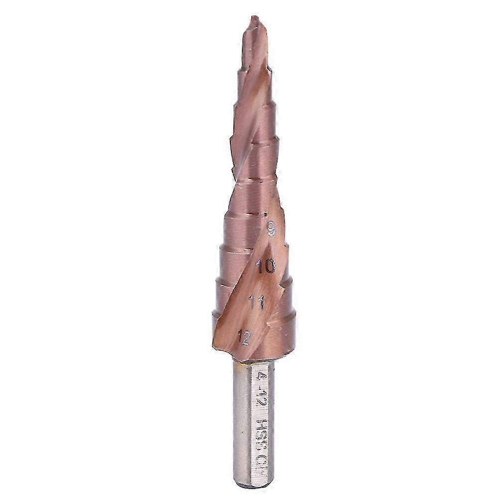 Step Drill Bit Cobalt Coating High Speed Steel M35 Triangular Shank Hole Opening Tool4-12(9 steps)