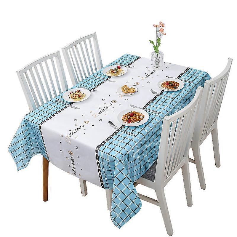 Tablecloth Waterproof Simple Style PEVA Material Decorative Table Cover for Kitchen Dining Room
