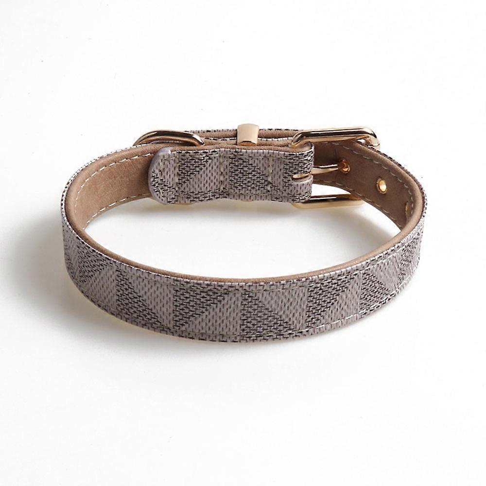 Basic Classic Luxury Padded Leather Dog Collar - Rustproof Brass Lock for Large Medium Pets